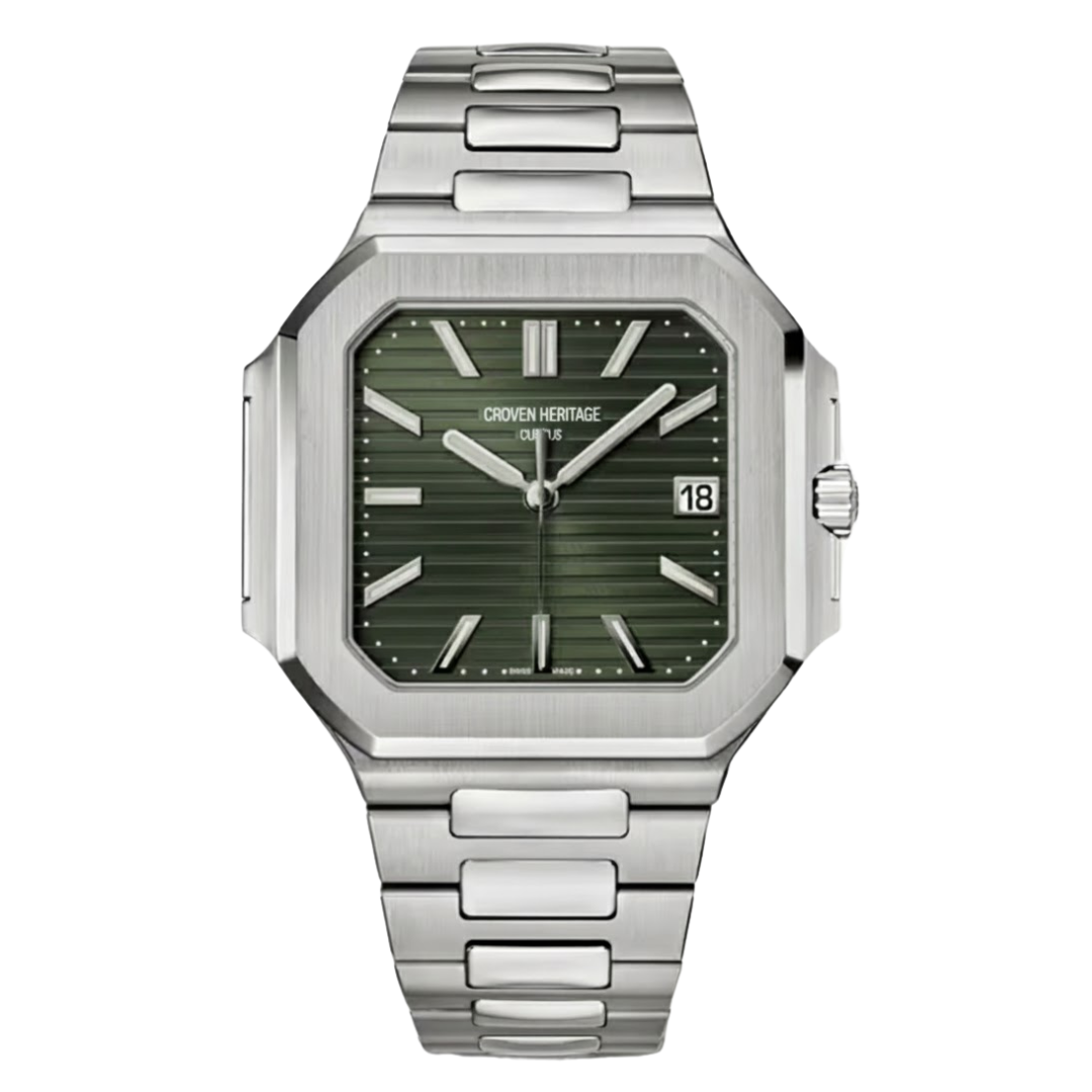 Croven Cubitus 5821/1A (Green Dial | Stainless Steel | 45mm)
