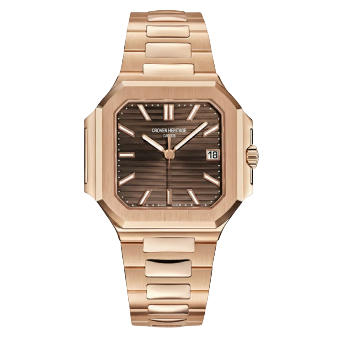 Croven Heritage Cubitus 7128/1R (Chocolate Dial | Rose Gold | 40mm)