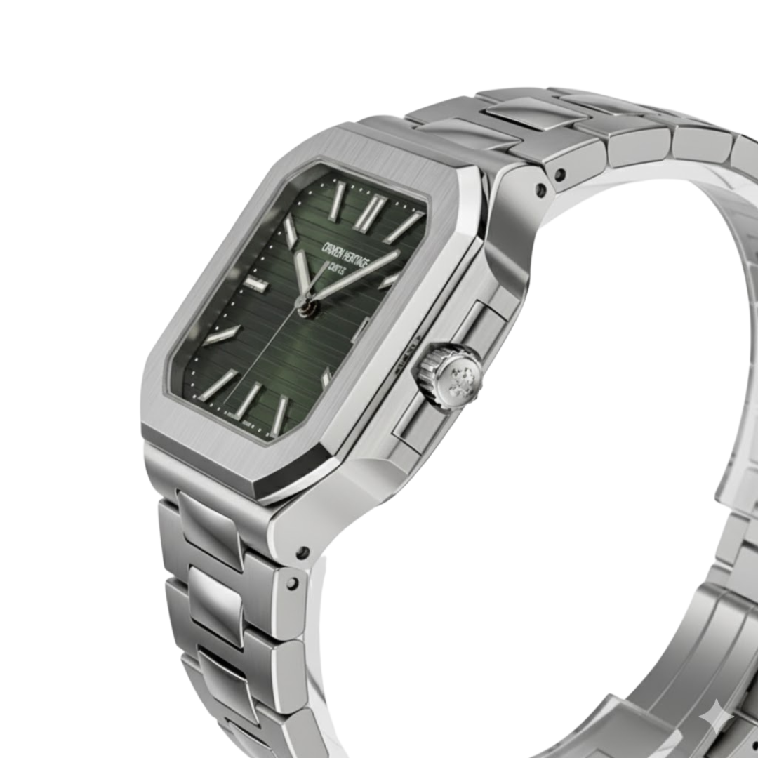 Croven Cubitus 5821/1A (Green Dial | Stainless Steel | 45mm)