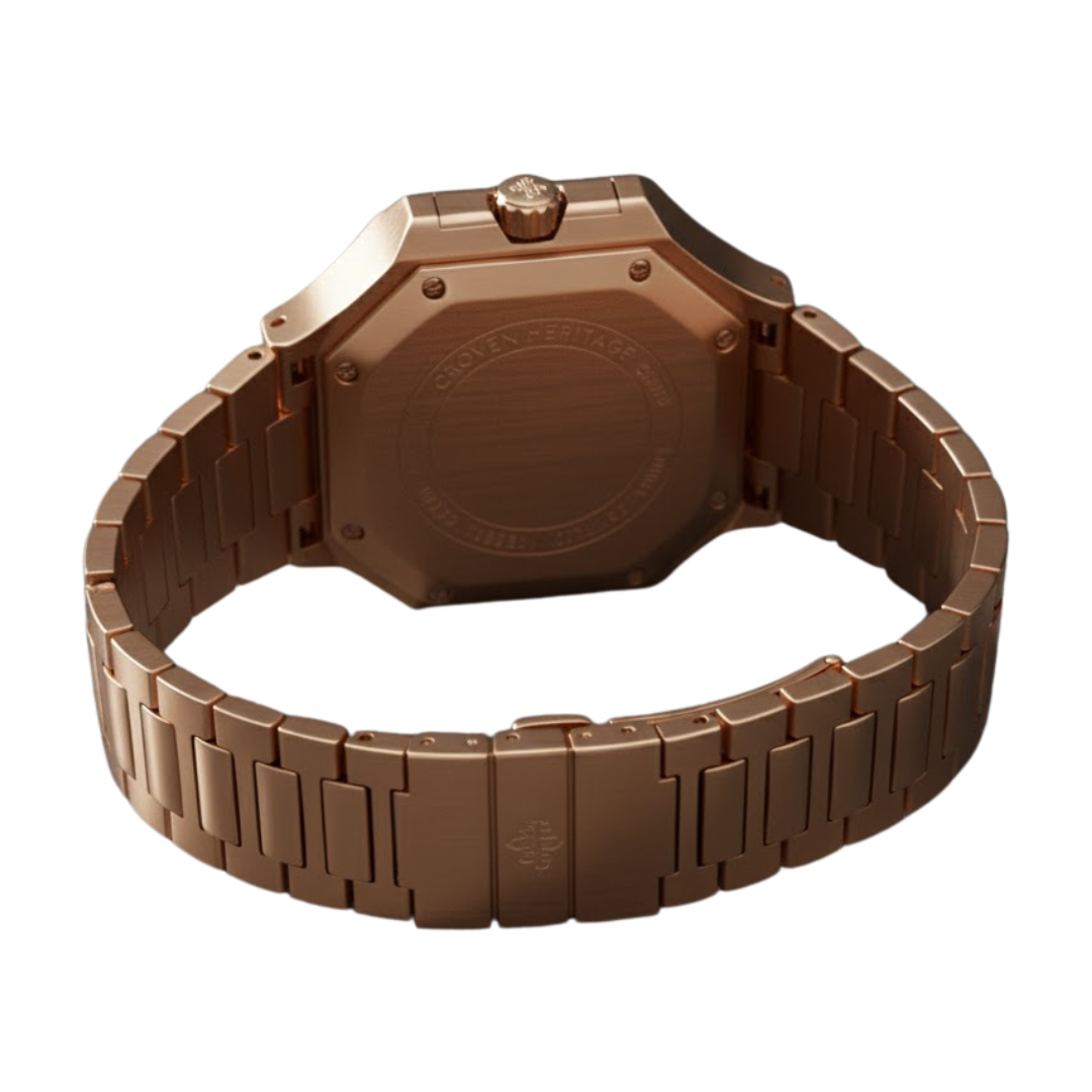 Croven Heritage Cubitus 7128/1R (Chocolate Dial | Rose Gold | 40mm)